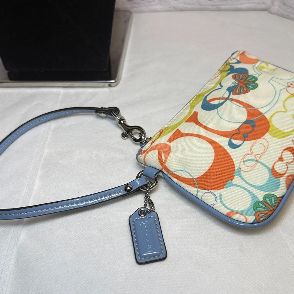 Coach Multicolor Signature Wristlet with Butterfly Motif - Picture 8 of 11